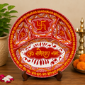 Handmade Aipan Pooja Thali | Traditional Kumaoni Folk Art